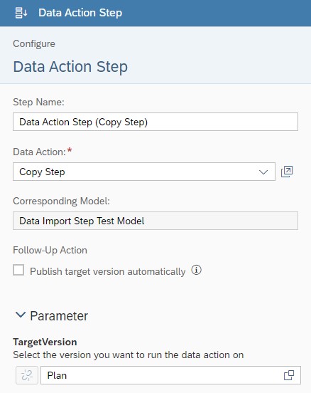 Weitere Steps Data Action